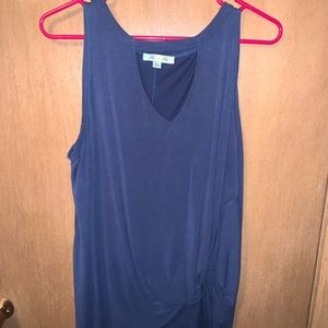 Blue v cut tank